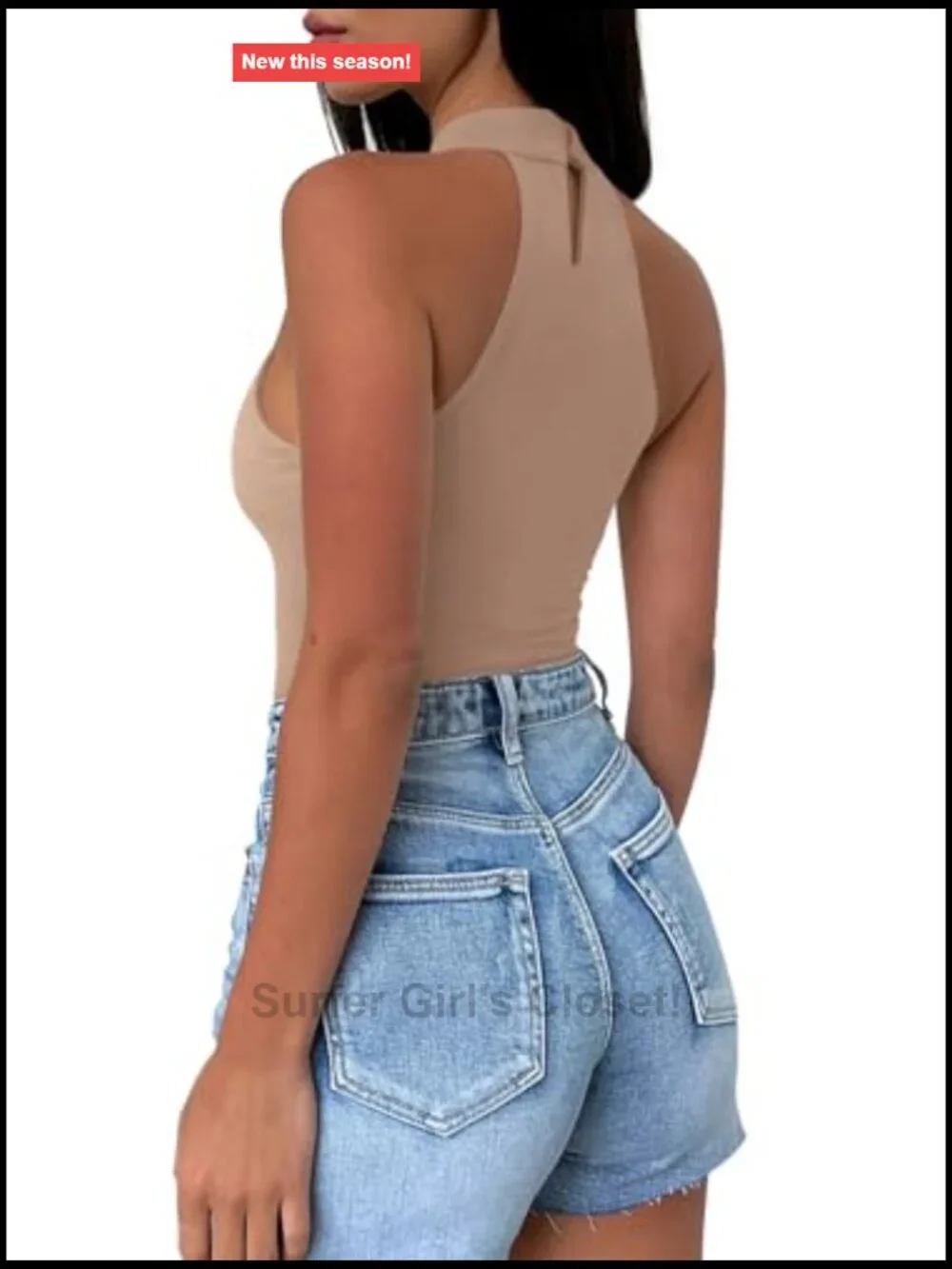 REORIA Sexy Halter Crop Top Y2K Cut Out Tank Sleeveless Fitted